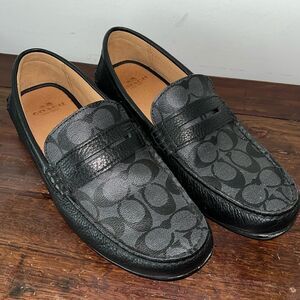 Coach Men\'s Pebble Leather Penny Loafer Driver Slippers Black Size 10 Coach - Brandclub - CW699 BLK 7.5 D RGN PNNY LFR Black 7.5 D main image 2